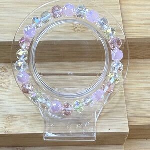 Pink & Iridescent Stretch Bracelet